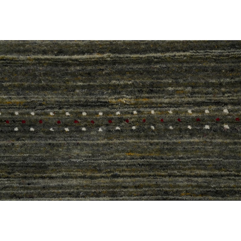 Hand Knotted Oriental 100% Wool Carpet Tribal Animal Pictorial Green Gabbeh Area Rug - 8' 0'' X 6' 8''