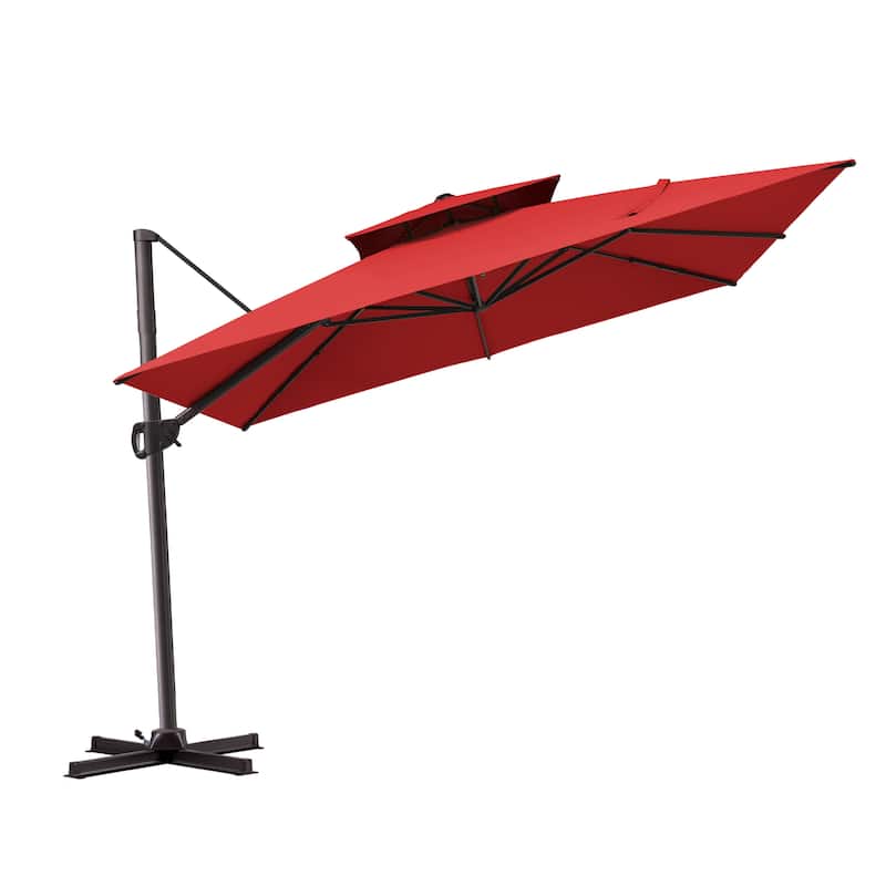 Pellebant Outdoor Patio Cantilever Offset Umbrella 11 ft Double Top