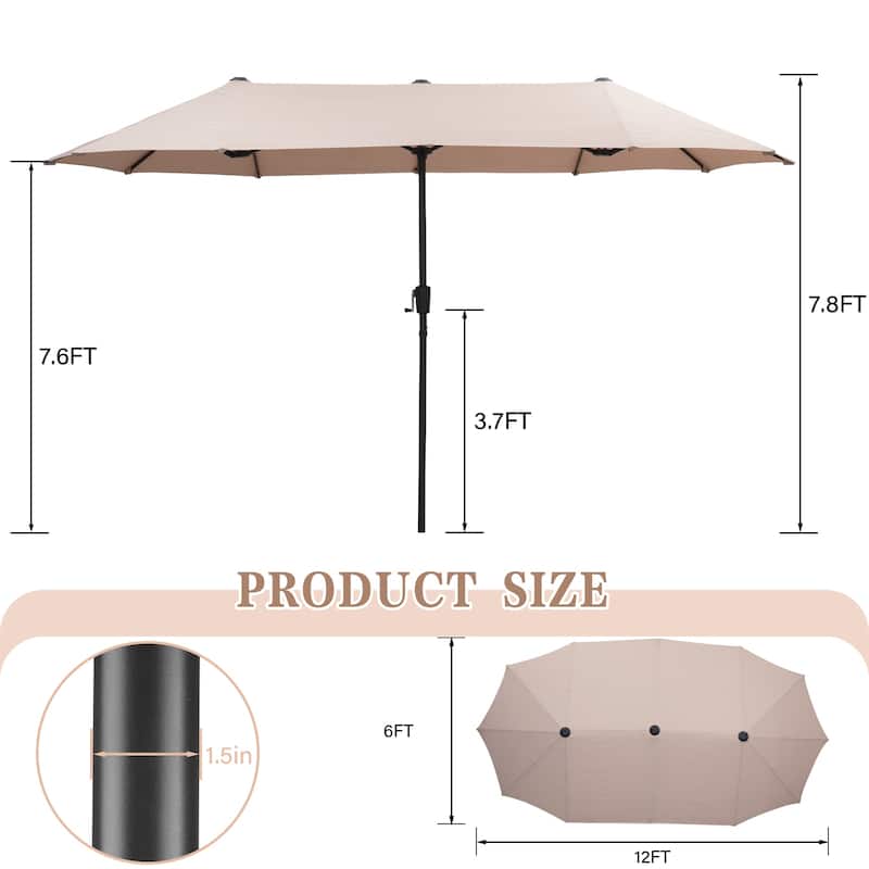 13ft Large Patio Umbrella Double Sided Outdoor Market Umbrella