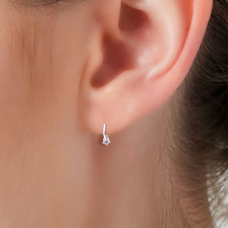 1/20 Cttw Natural Diamond Sterling Silver Earrings