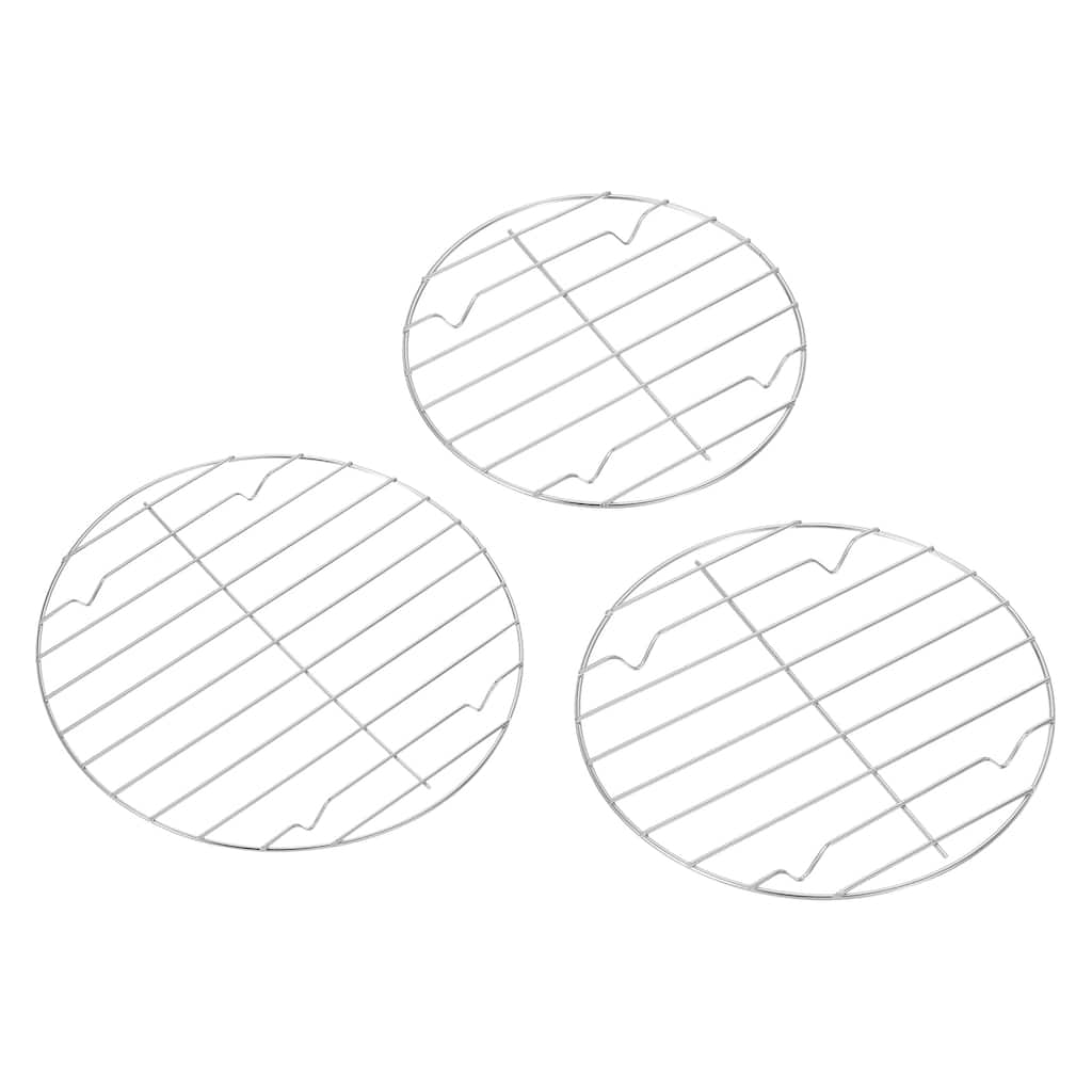 3Pcs 7-7 8",8-11 16",11" Round Cooling Rack, Roasting Steaming Cooling Rack - 7.87"/8.66"/11.02"x 0.71"(Dia x H)
