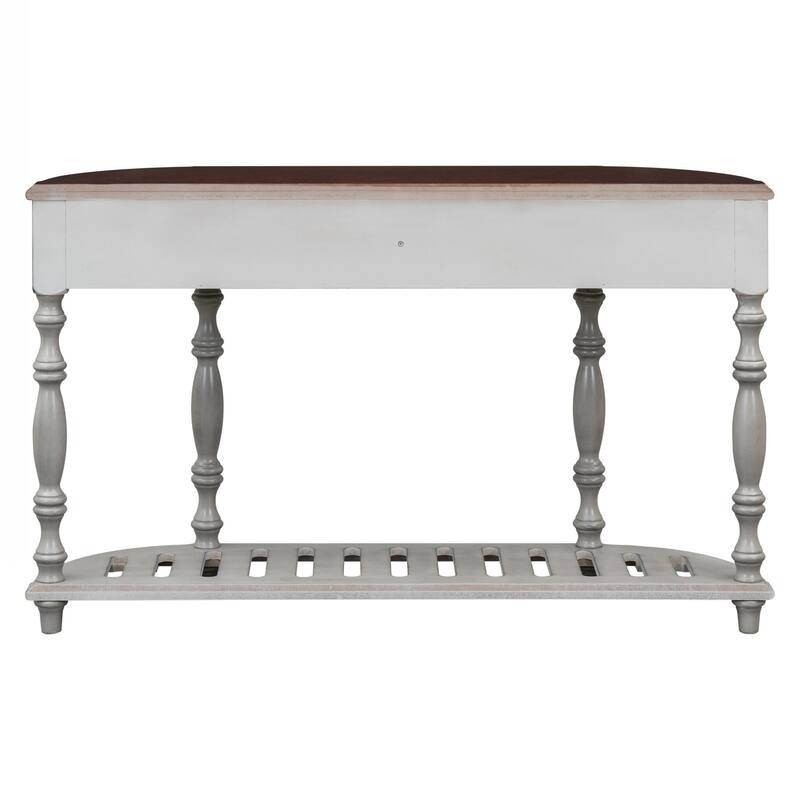 Modern and Contemporary Curved Console Table Sofa Table Entryway Table for Hallway Living Room with 4 Drawers and 1 Shelf
