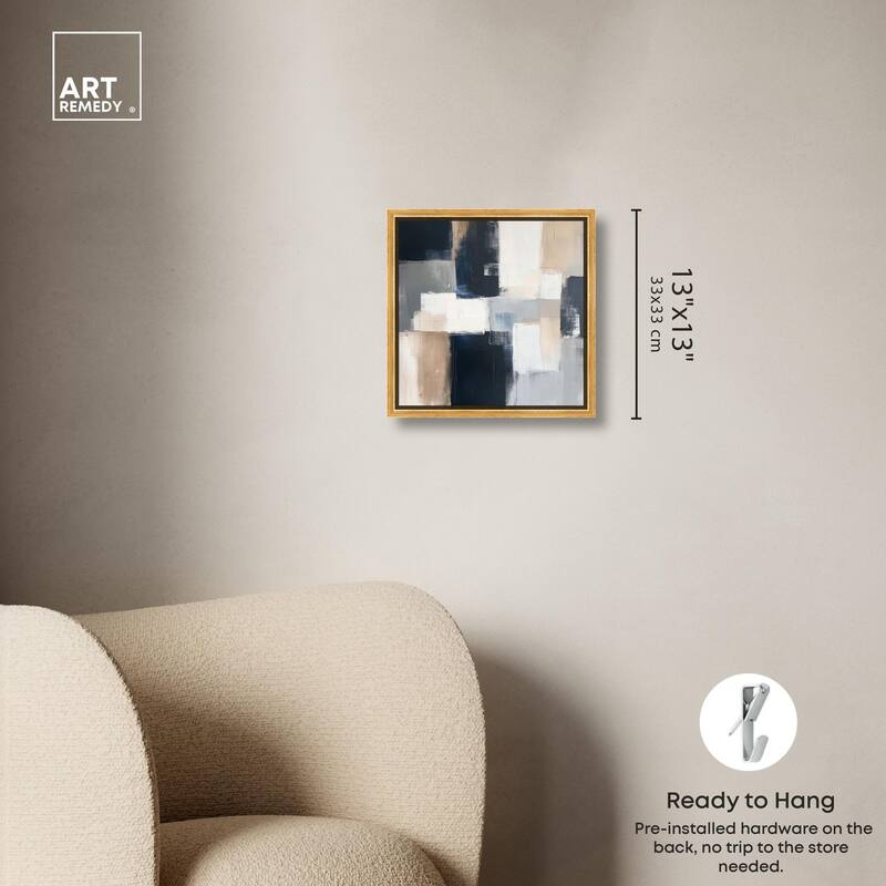 Blue and Tan Abstraction I Canvas by Art Remedy