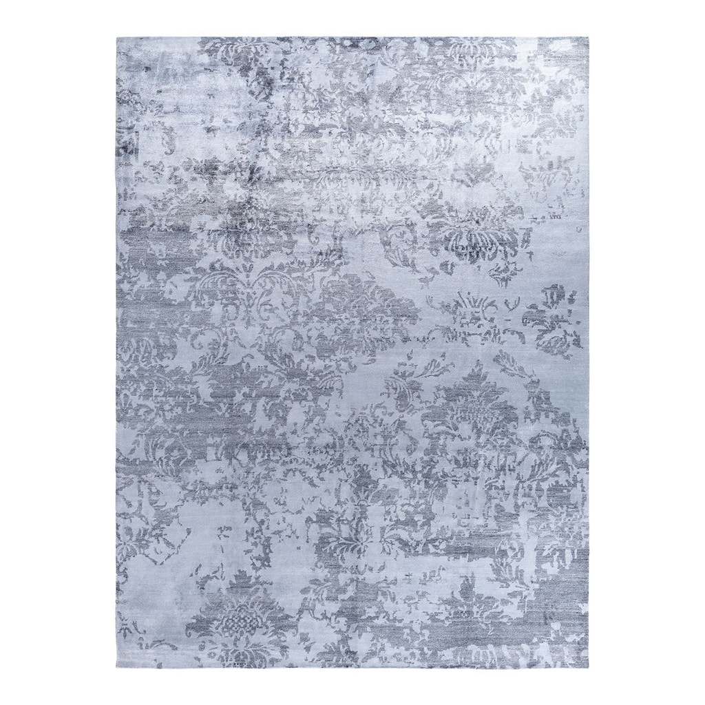 Modern One-of-a-Kind Hand-Knotted Area Rug - Ivory, 9' 1" x 12' 1" - 9' 1" x 12' 1"