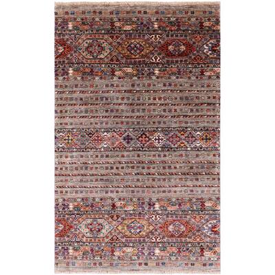 Golden Nile Khorjin Persian Gabbeh Handmade Wool Rug - 3' 3" X 5' 3"