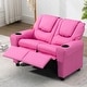 preview thumbnail 8 of 12, AVAWING Faux Leather Kids Recliner Lounge Sofa Chair Pink