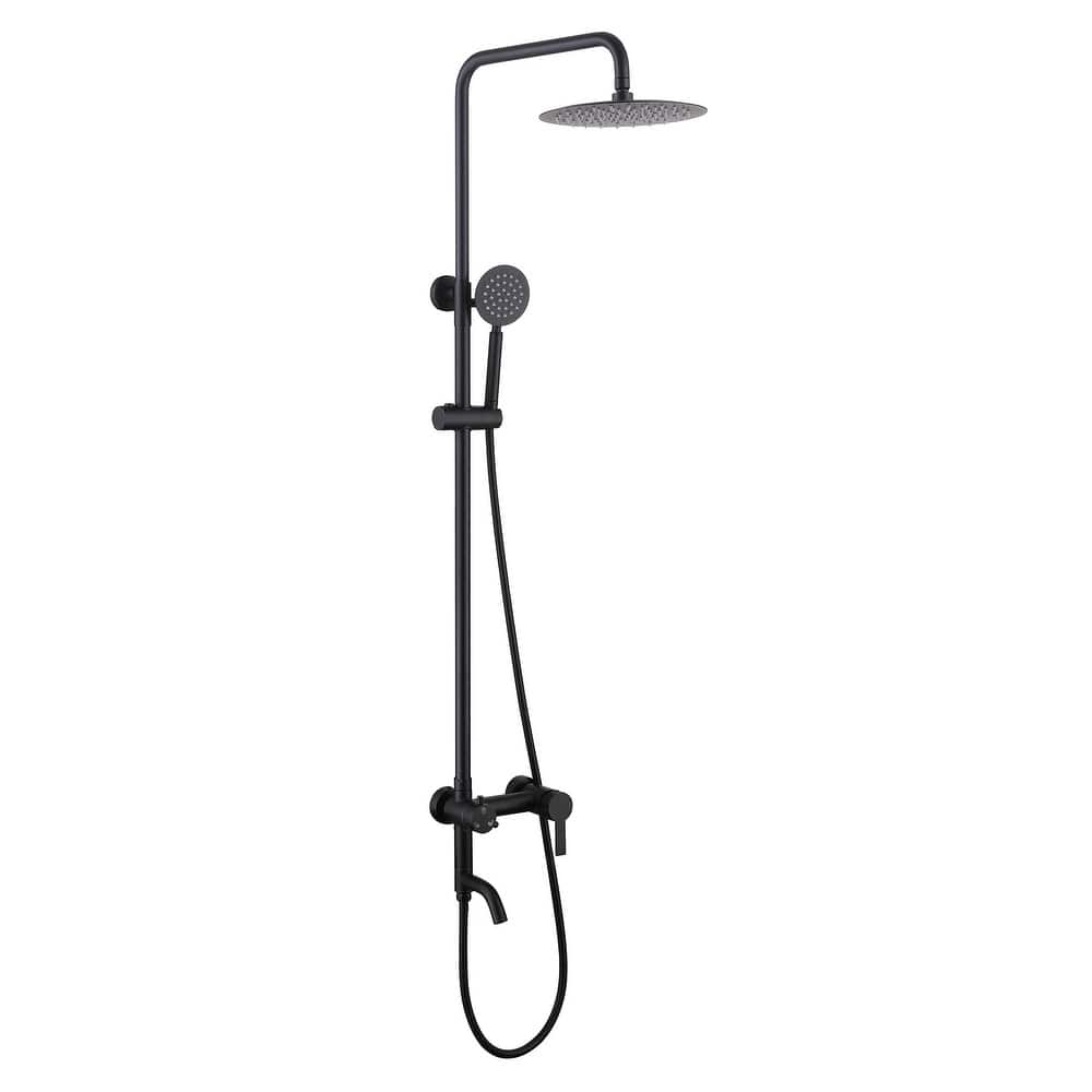 47"H 3-Function 304 Stainless Steel Wall-Mounted Outdoor Shower System