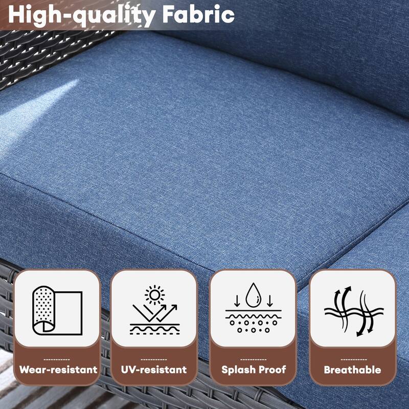 XIZZI 6-Piece Outdoor Wicker Patio Furniture Chairs Set with Coffee Table