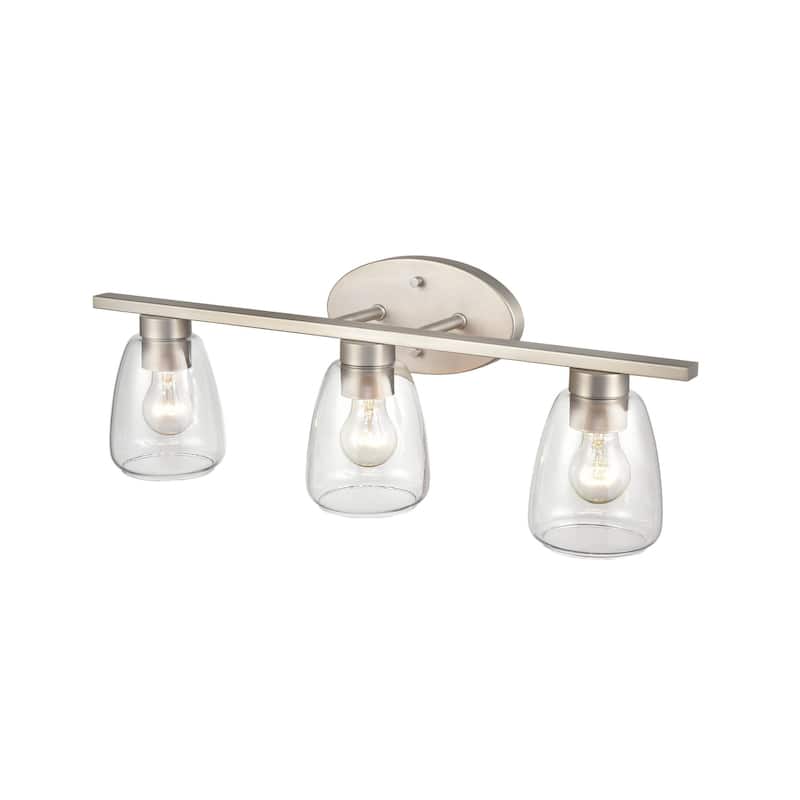 Millennium Lighting Metal 3 Light Bathroom Vanity Fixture in Multiple Finishes with Clear Glass Shades