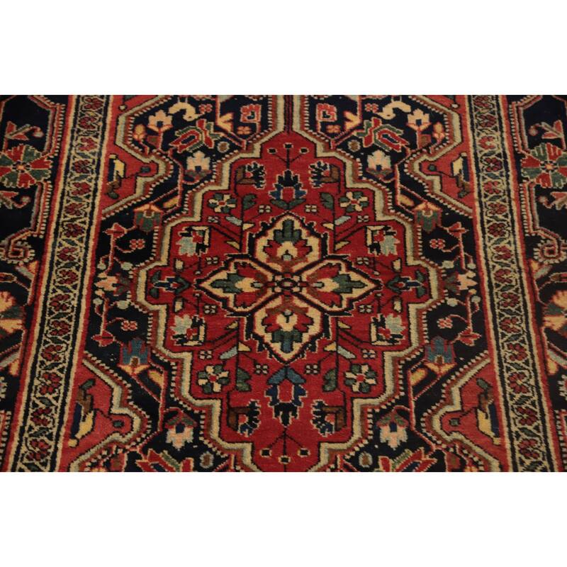 Hand Knotted Oriental 100% Wool Carpet Traditional Medallion Navy Blue & Blues Zanjan Area Rug - 5' 2'' X 3' 4''
