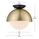 preview thumbnail 5 of 10, Oswald Matte Brass 1-Light Flush Mount with Matte Black Accent Canopy