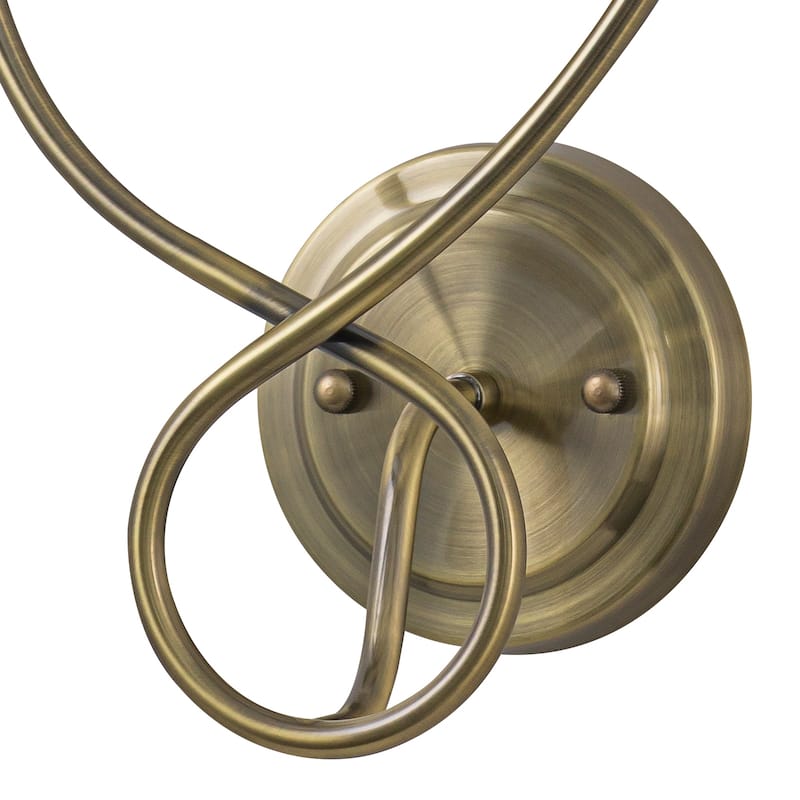 Antique Bronze Finish Wall Sconce with Trapezoid Linen Shade