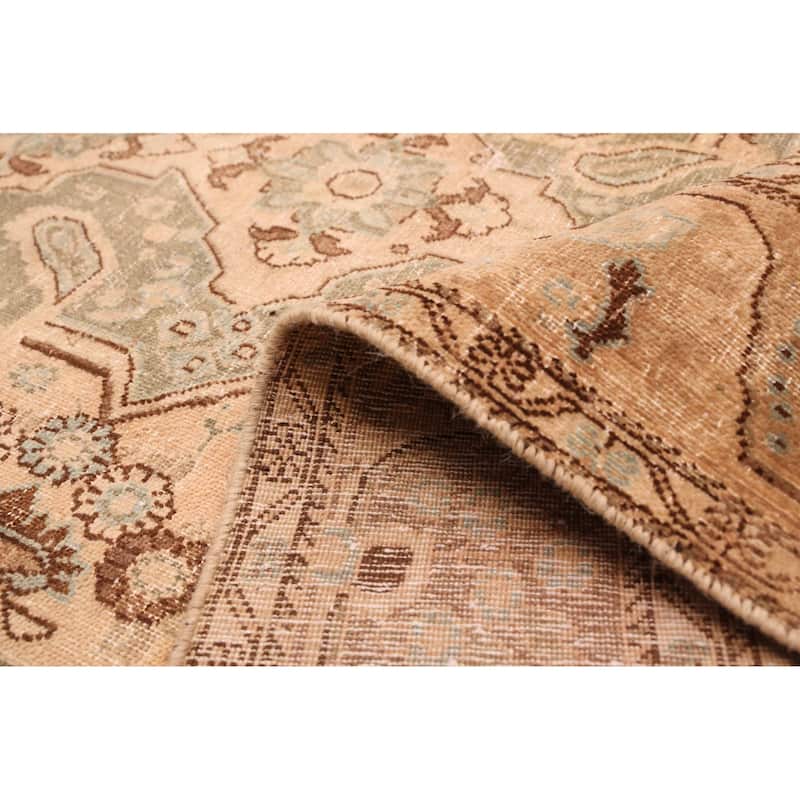 ECARPETGALLERY Hand-knotted Antalya Vintage Tan Wool Rug - 5'2 x 11'0