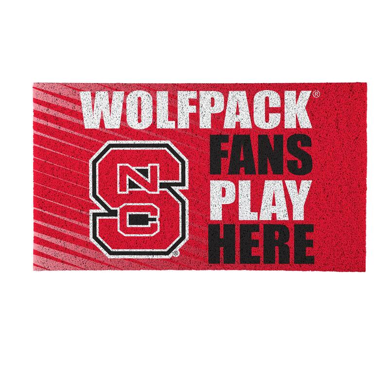 28 in. x 16 in. North Carolina State University "Fans Play Here" PVC Door Mat