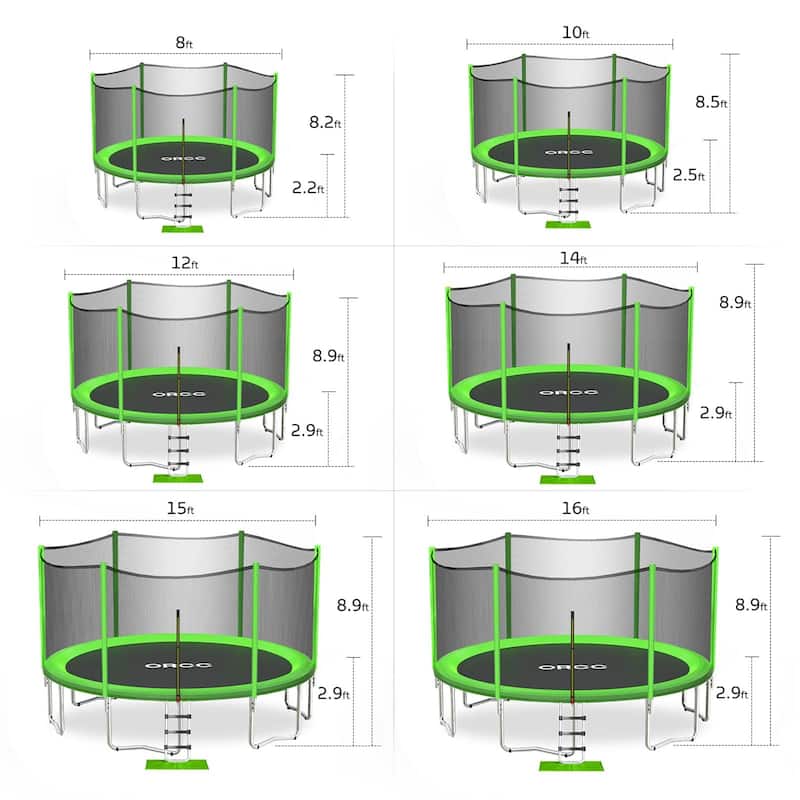 Trampoline 14FT Kids Recreational Trampolines with Enclosure Net, ASTM