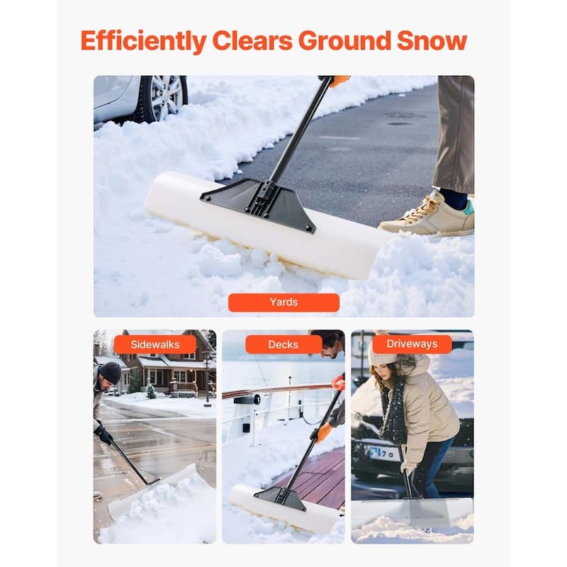 Plastic Snow Shovel with Widened Blade and Textured Anti-Slip Handle for Easy Snow Removal