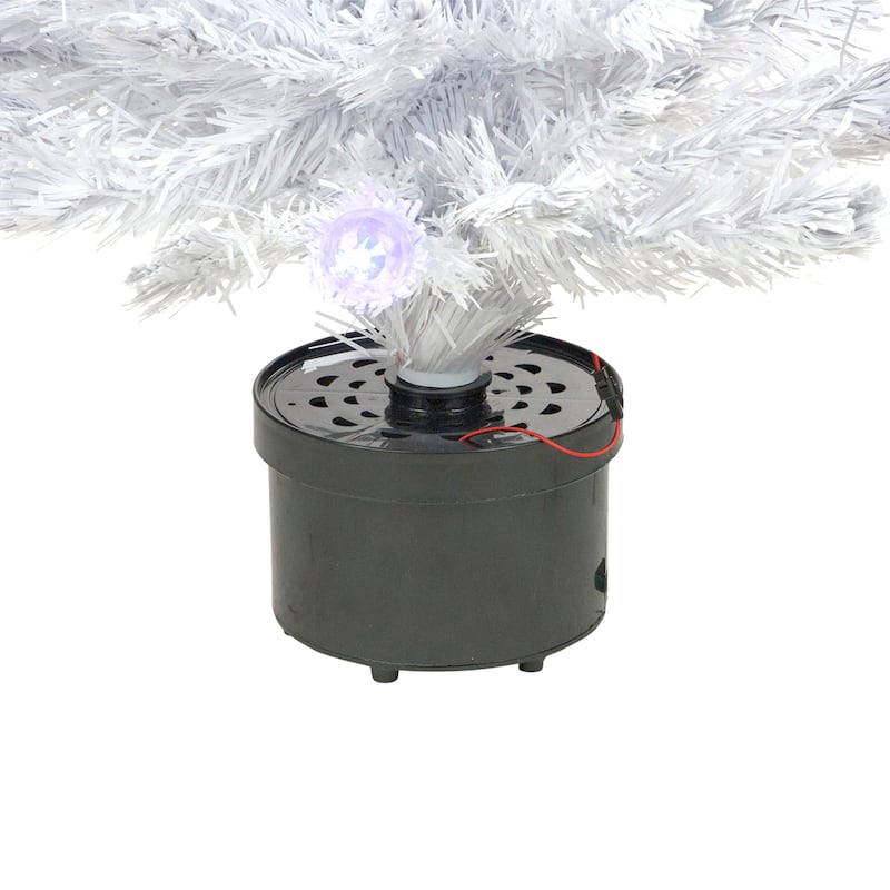 3' Pre-Lit White Fiber Optic Artificial Christmas Tree, White Lights - 3 Foot