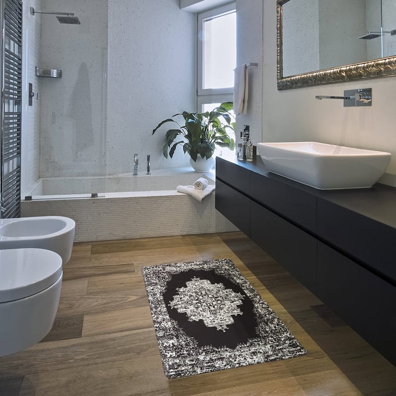 Distressed Medallion Cushioned Anti Fatigue Standing Kitchen Mat
