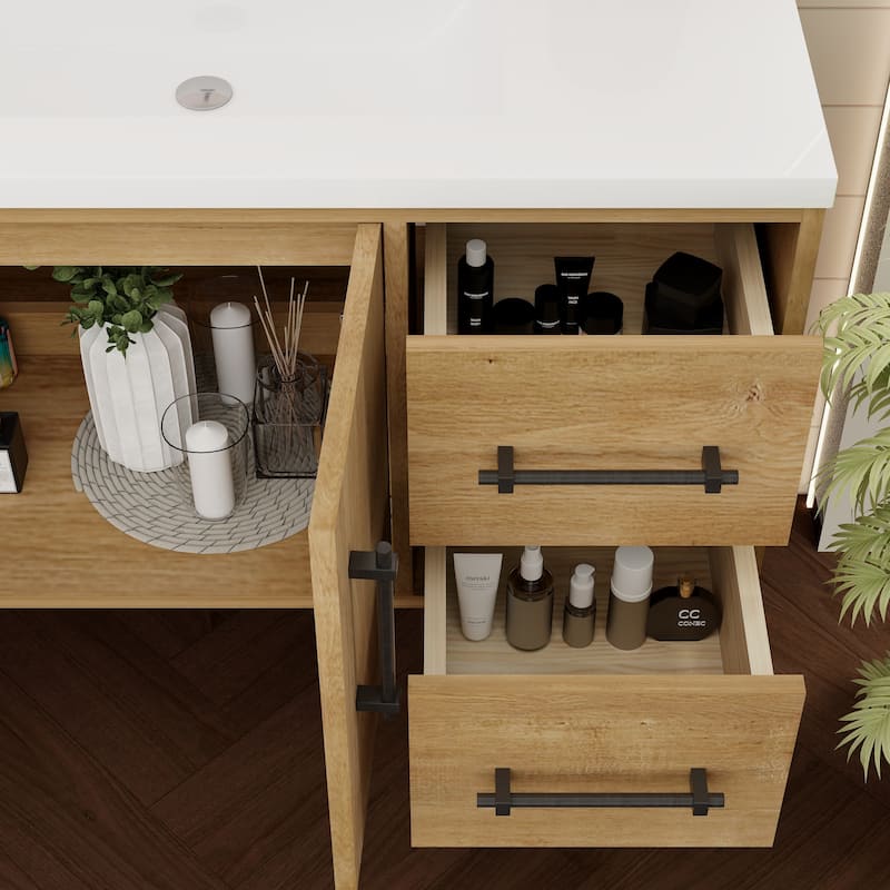Victoria 84'' Wall-mounted Vanity with Double Reinforced Acrylic Sink - 83.5