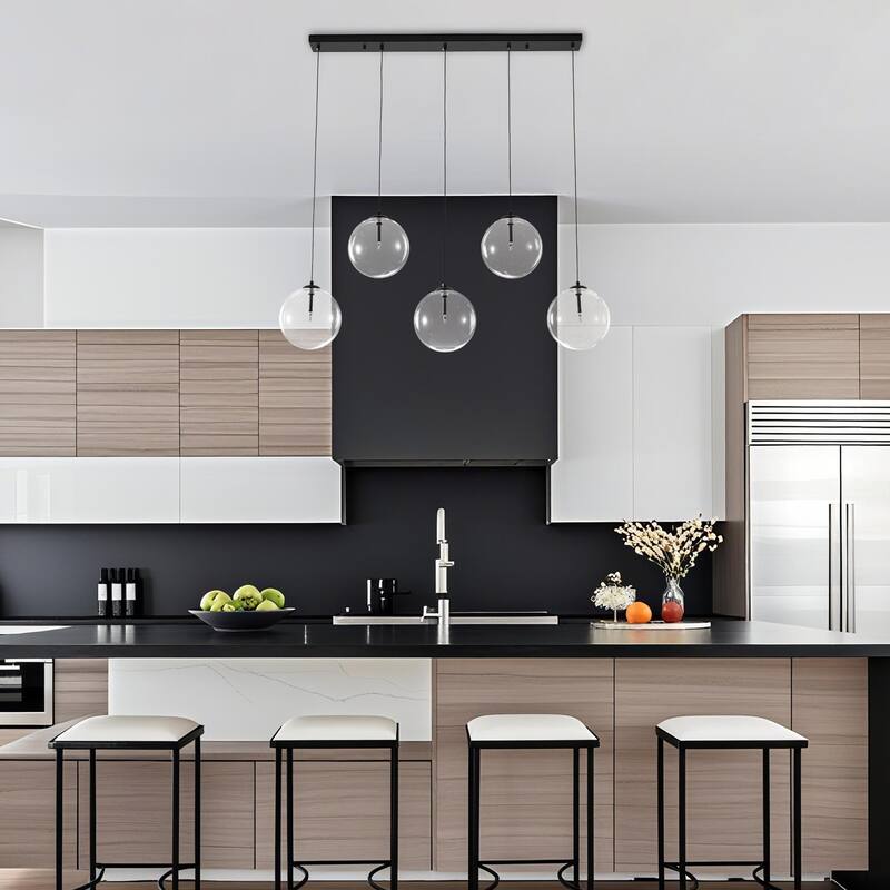 5 - Light Dimmable Kitchen Island Modern Linear Chandelier