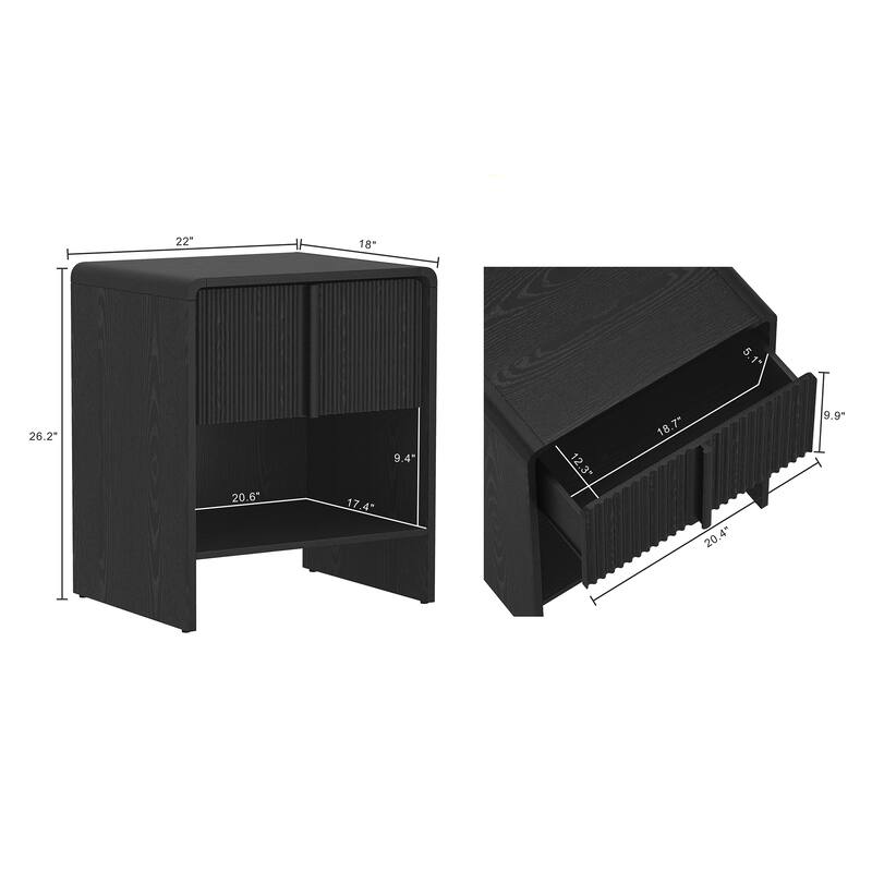 Novara 22 In 1 Drawer Bedroom Nightstand