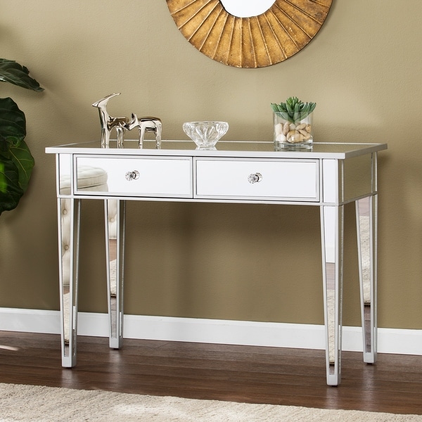 Silver orchid olivia shop mirrored accent table