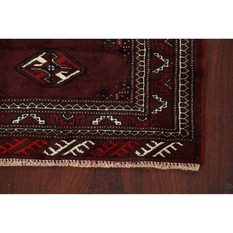Traditional Geometric Persian Balouch Area Rug Wool Hand-knotted - 2'9" x 3'10"