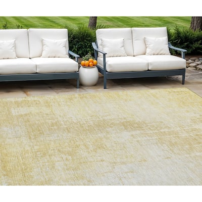 HomeRoots Abstract Transitional Rectangle Outdoor Rug