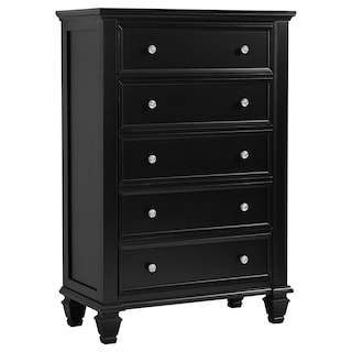 Sandy Beach Coastal Wood 5-drawer Bedroom Chest