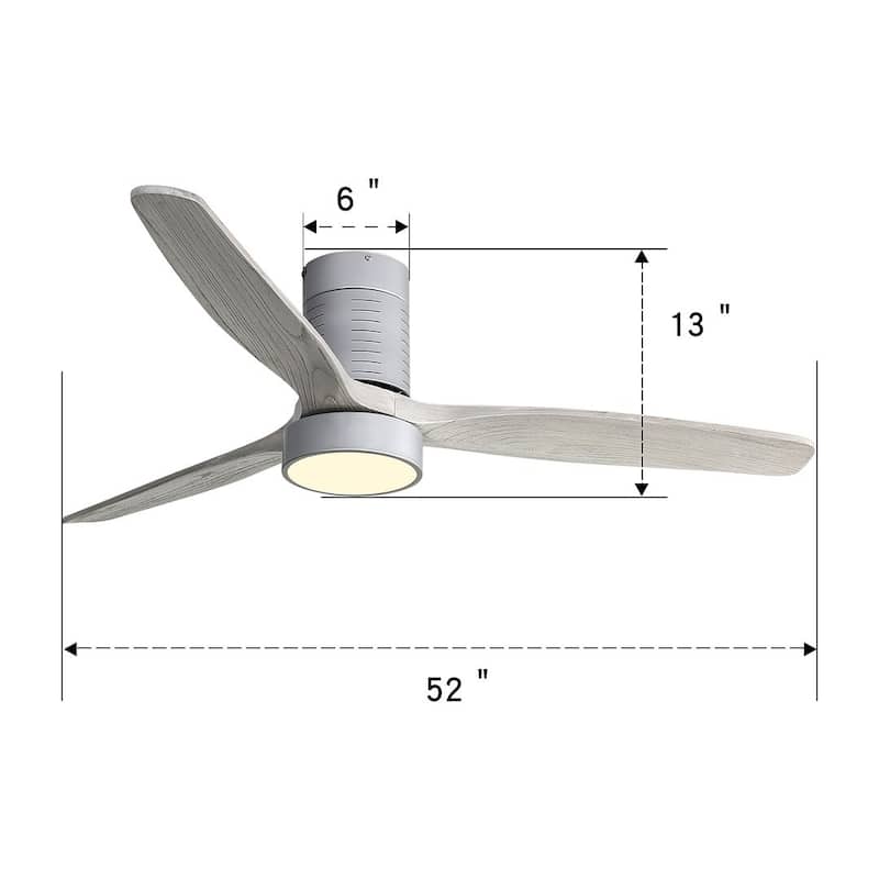 Modern Style 52 Inch Indoor Flush Mount Ceiling Fan