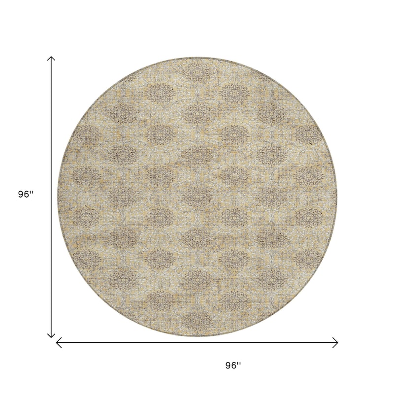 HomeRoots Damask Transitional Rectangle Outdoor Rug