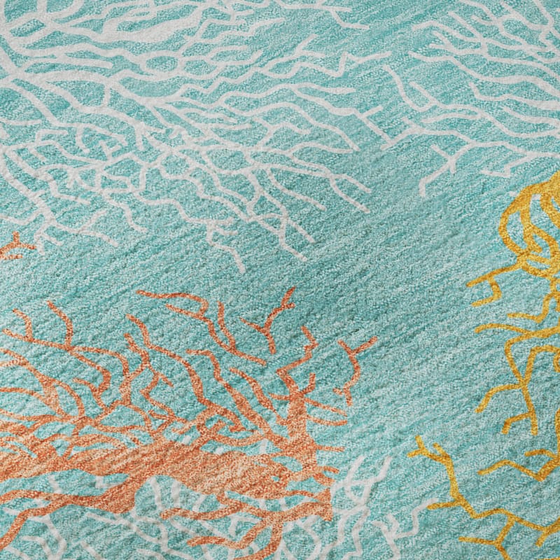 Premium Washable Super Soft Coastal Coral Mayfield Rug