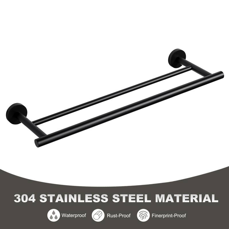 WOWOW Wall Mounted Stainless Steel Double Towel Bar