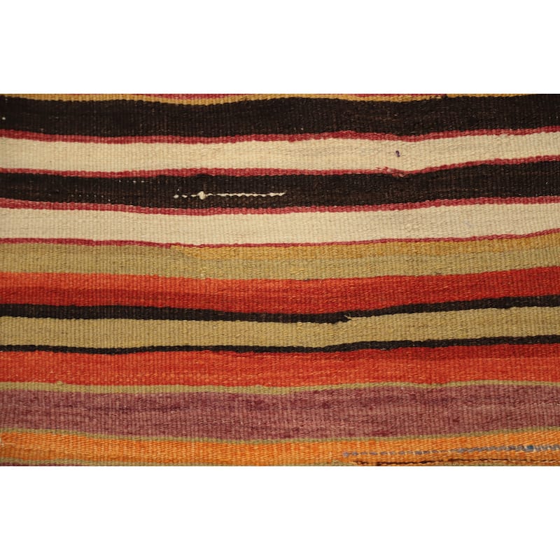 Hand Woven Oriental 100% Wool Carpet Southwestern Geometric Multi-Colored Kilim Area Rug - 6' 8'' X 4' 8''