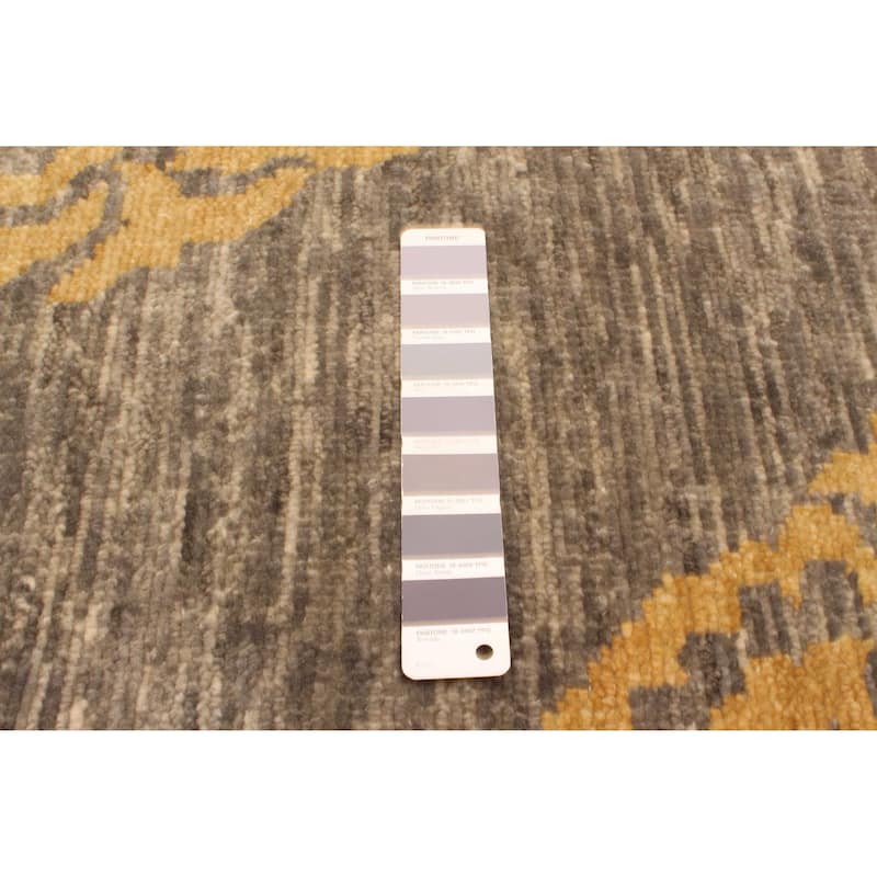 ECARPETGALLERY Hand-knotted Mystique Dark Grey Wool Rug - 6'5 x 9'1