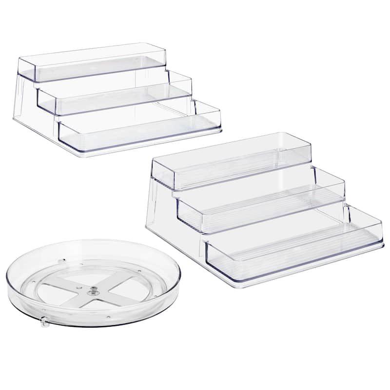 Sorbus Spices Organizer Set with Lazy Susan and 3-Tier Spice Shelf - 10" L x 9.25" W x 4" H