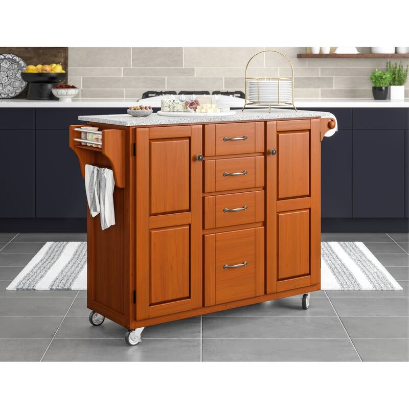 Homestyles Create-A-Cart Brown Wood Kitchen Cart - 48" x 18" x 36"