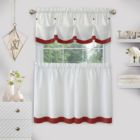 Lana Window Curtain Tier Pair and Valance Set