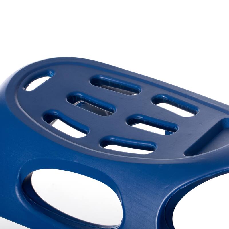 Outdoor Snow Sleigh Ice Sled Toy, Two Rider, Solid Hard Plastic with Pull Rope for Kids over 5 Years, Blue