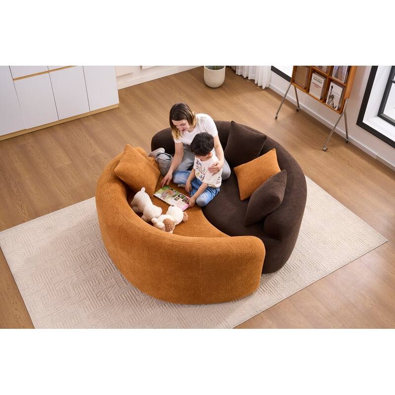 Single S-Curved Chenille Sofa Chair, No Assembly