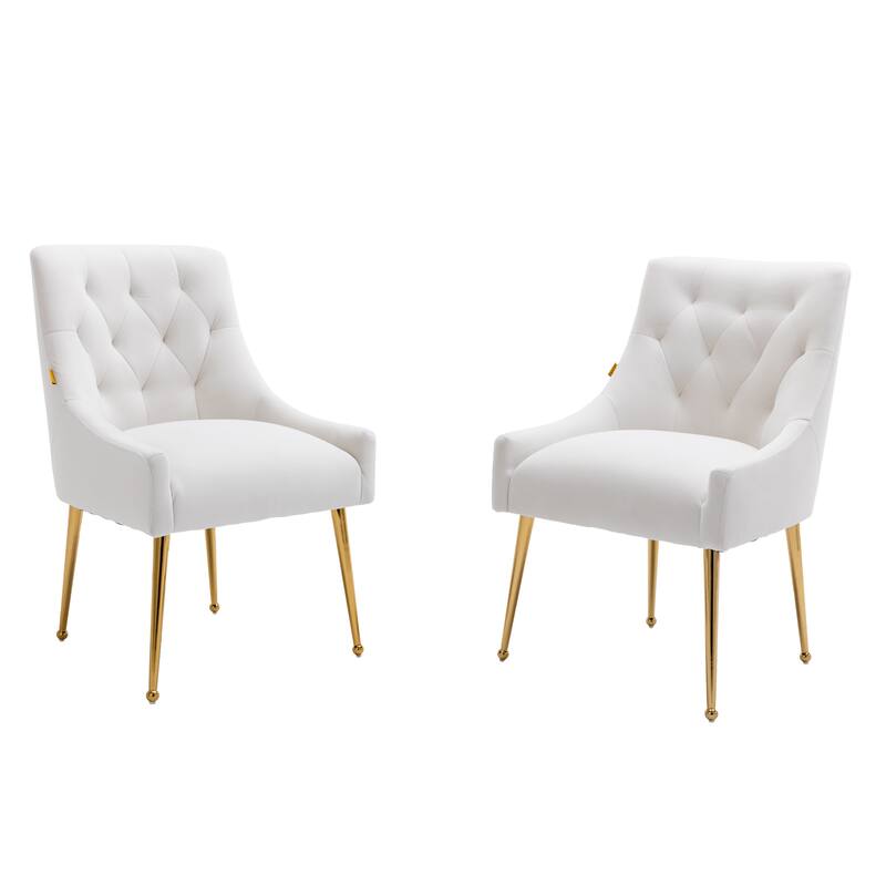 GZMR Tufted Velvet Upholstered Dinning Chairs (Set of 2)