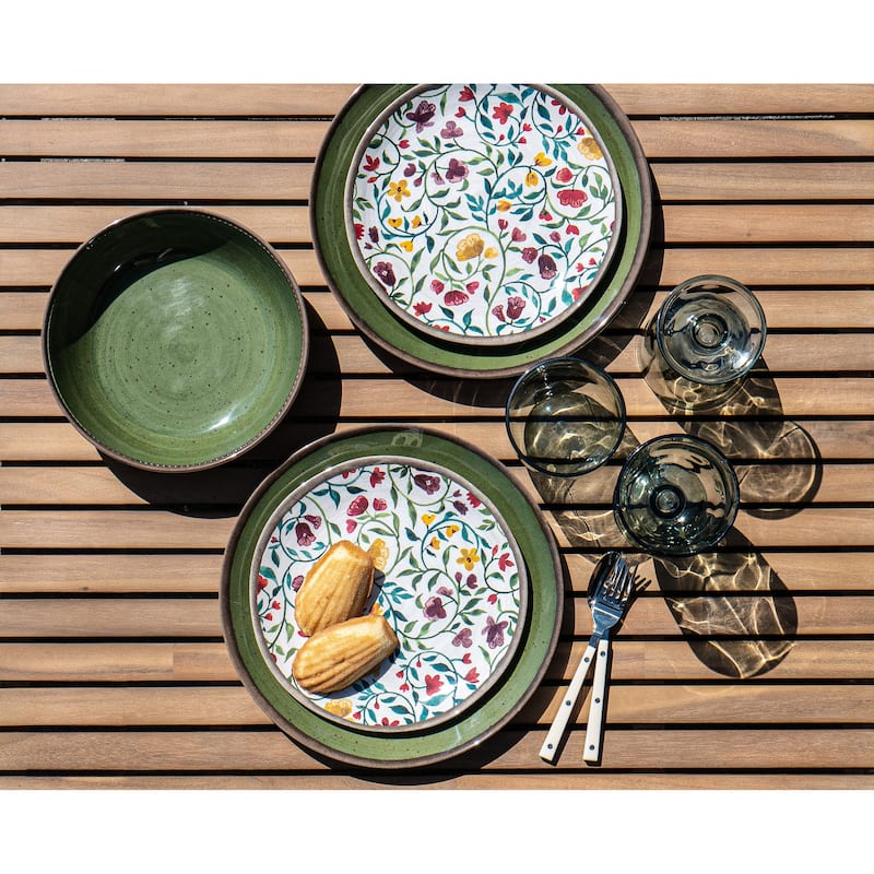 Abode Homewares Garden Vines NewWave Melamine Salad Plate - Cream - 8.4" - Set of 6