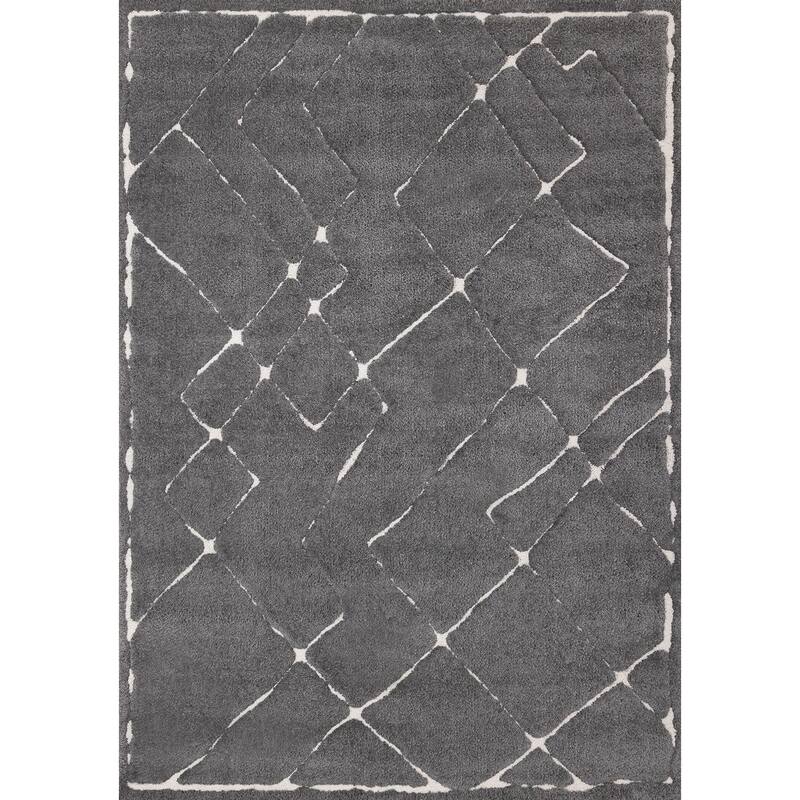 HomeRoots Solid Color Modern Rectangle Area Rug - 5' X 8'