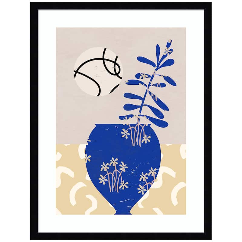 Kate and Laurel Pottery Poem No3 by Treechild Framed Wall Art Print - 19 x 25 - Black