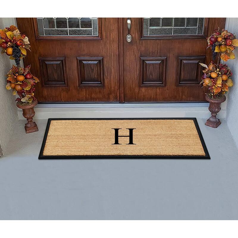 A1HC Rubber/Coir Molded Monogrammed Double Doormat 18"x48"