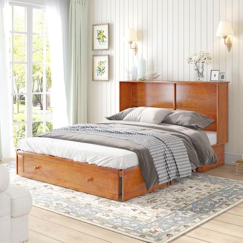 Mixoy Murphy Bed with Charging Station,Built-in Mattress