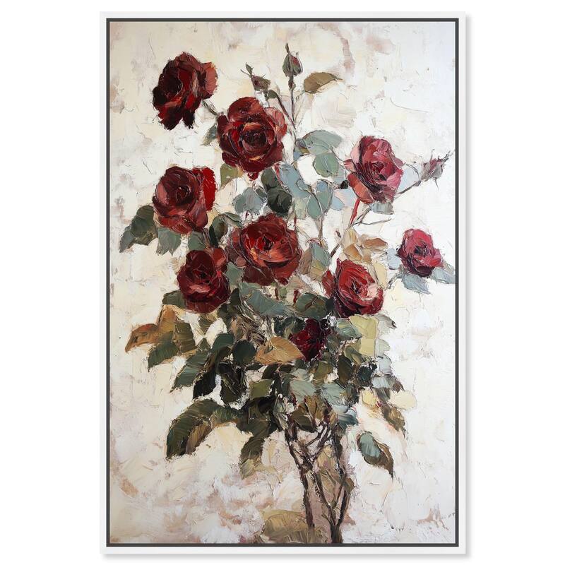 Velvet Vermilion II Canvas by Art Remedy - 24" x 36" - White