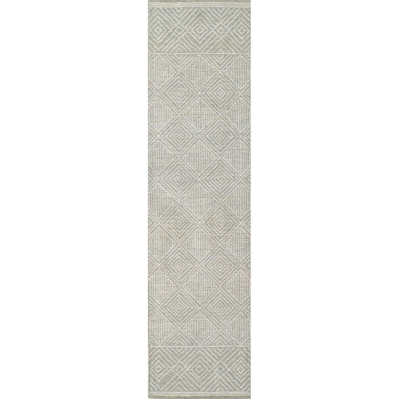 Momeni Mallorca Geometric Hand-hooked Wool Area Rug - 2' x 8' - Grey - Runner/Rectangle