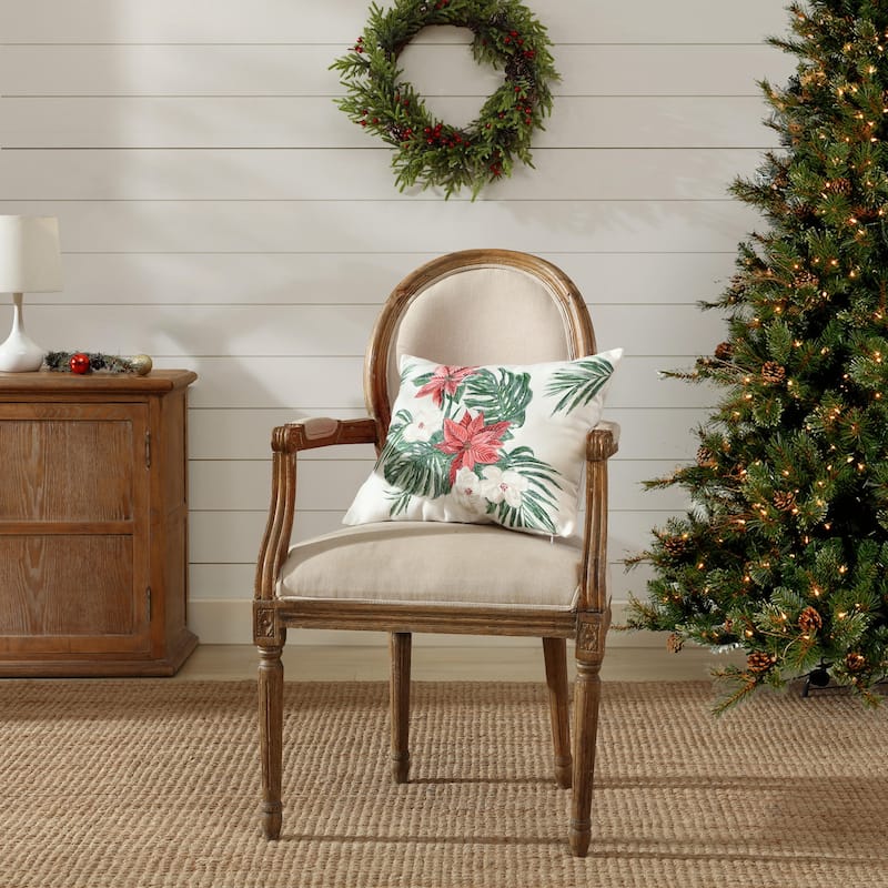 Tommy Bahama Festive Palms Red Throw Pillow