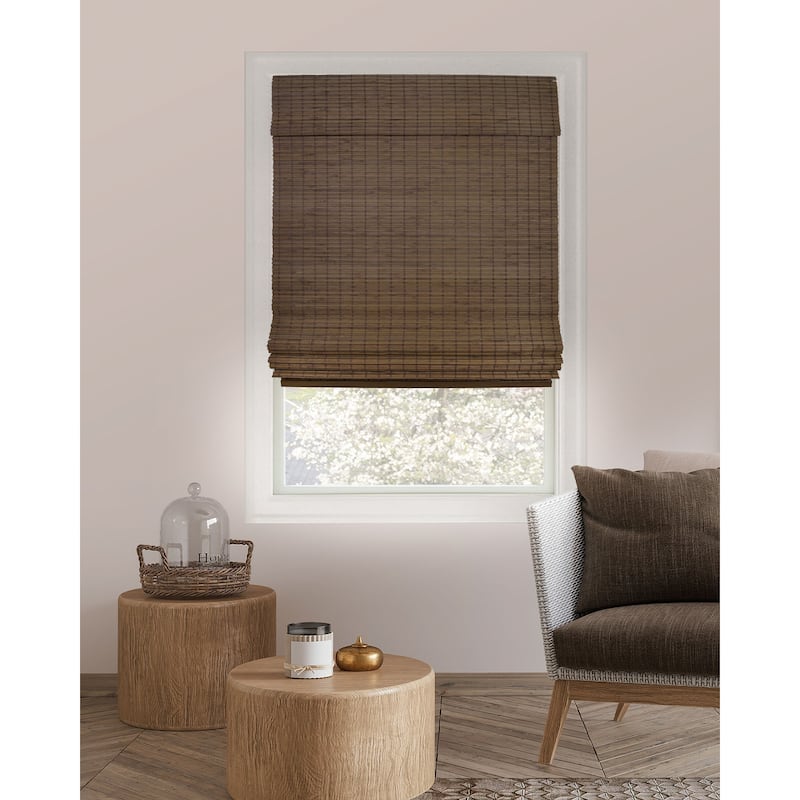 Chicology Light Filtering Cordless Natural Woven Bamboo Window Shade - 36"W X 64"H - Moose